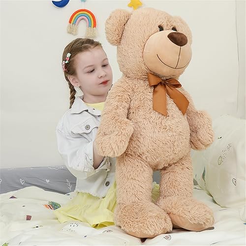 Miniatura 2 de Tezituor Oso de peluche gigante con pies de alto, gran oso de peluche rosa para niña Wowen, enorme oso de peluche de tamaño real, regalo en