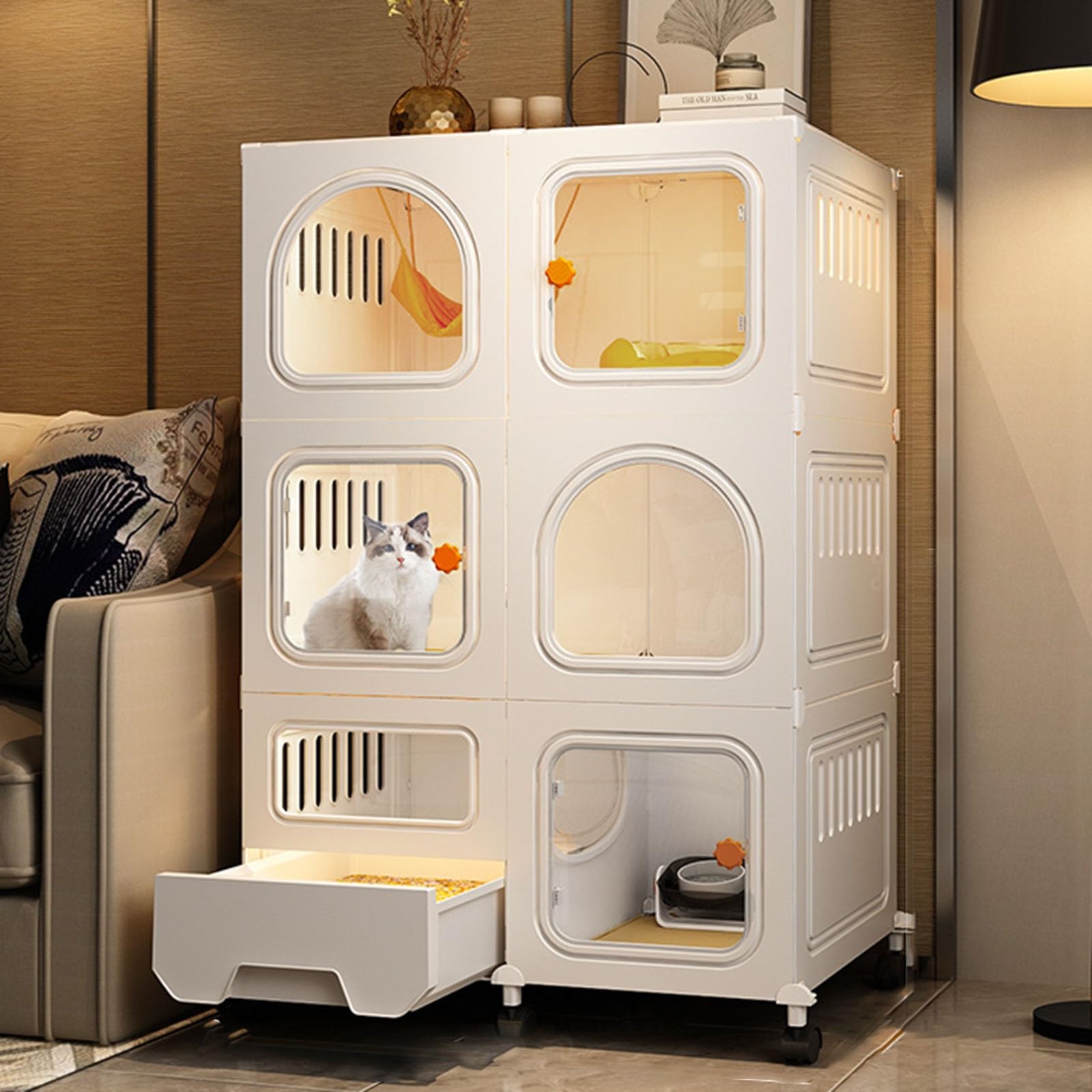 Cages pour chats d'intérieur de grande taille avec enclos extérieur
