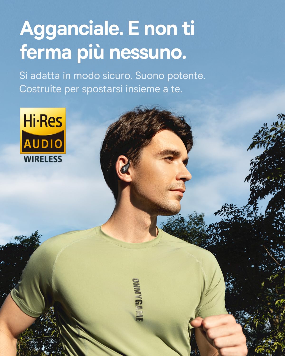 Baseus Eli Sport2 Open Ear Cuffie, Cuffie Sportive Open Ear con Curva di Comfort a S, 45H di Autonomia, SuperBass 2.0, IPX7, Bluetooth 6.0, Chiamate Chiare con 4 Microfoni AI