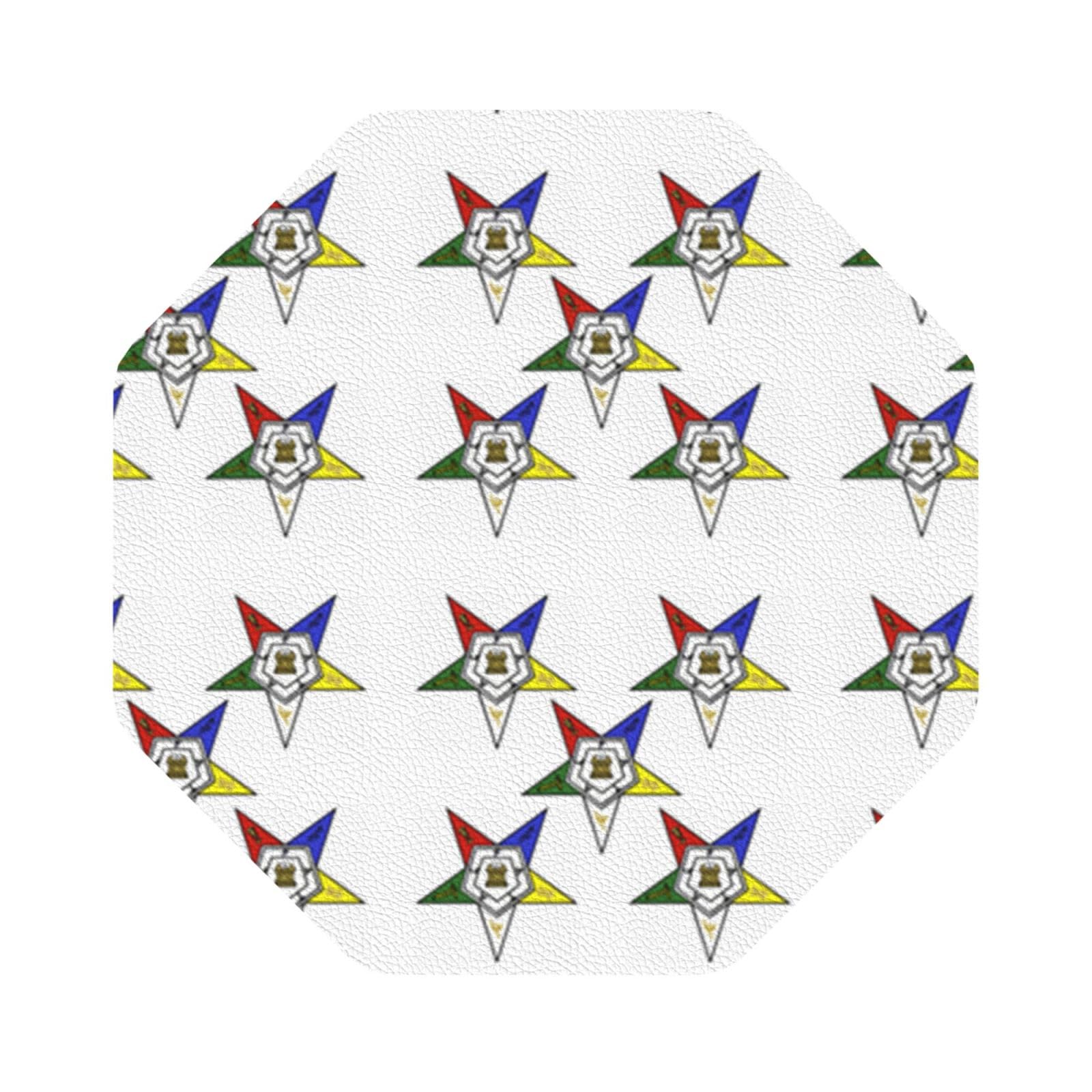 Stars Eastern Stars PU Leather Coasters Set of 6 Octagon Drink Coasters