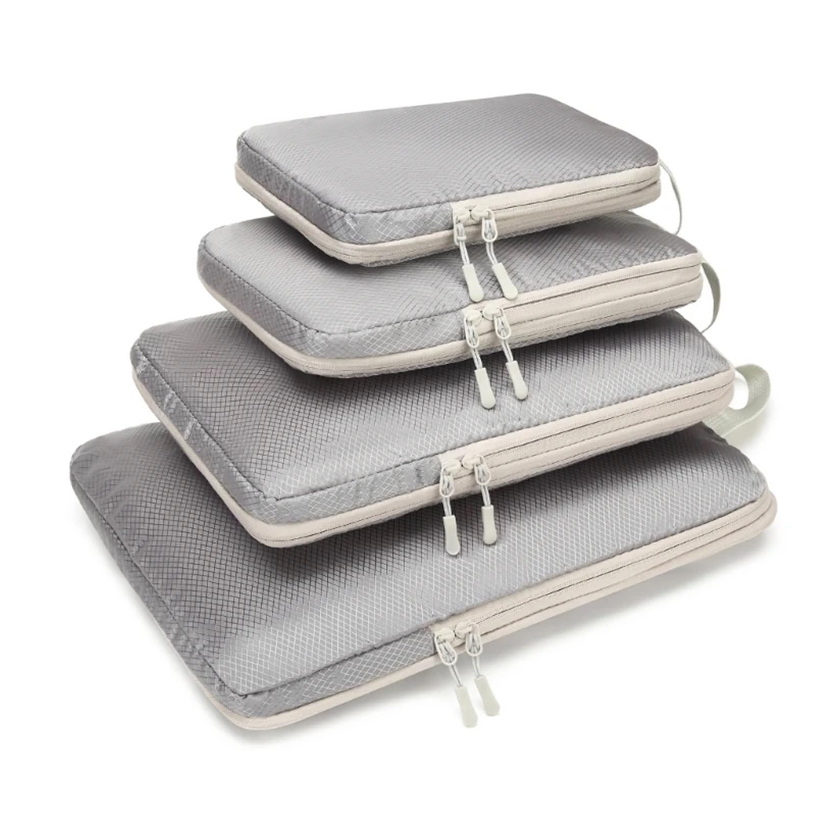 Lot de 4 cubes d'emballage de compression pour valises extensibles légers (gris)