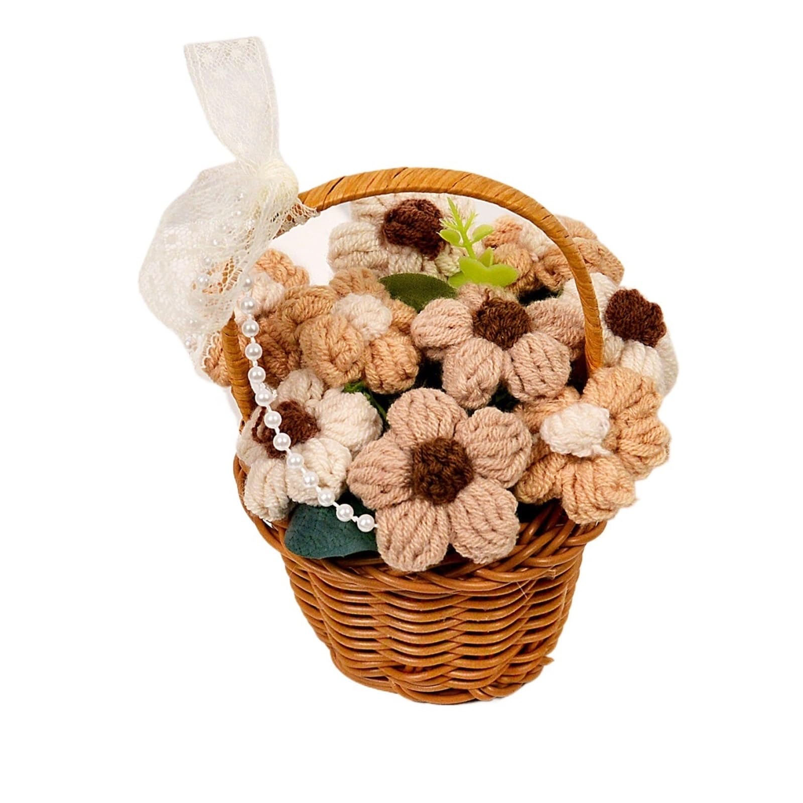 EXKURPOO crochet plant 1PC Handmade Crochet Flower Bouquets, Knitted Daisy Bouquet For Christmas, Home Decor, Birthday For Woman Wife Mom for home