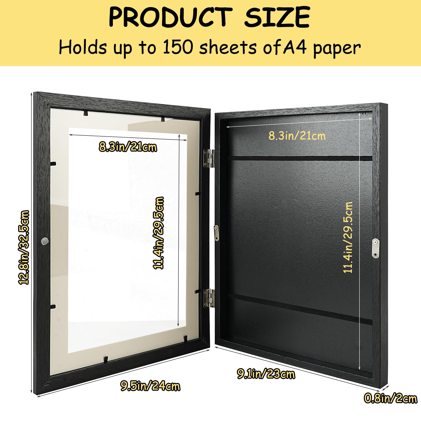 Kids Art Frame, 2 PACK Kids Artwork Display Frame Front Opening A4 Picture Frame - Image 2