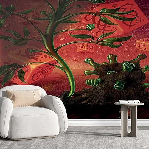 Papel de contacto para despegar y pegar, papel psicodélico bohemio para decoración de pared, decoración de pared, casa de muñecas, protege la