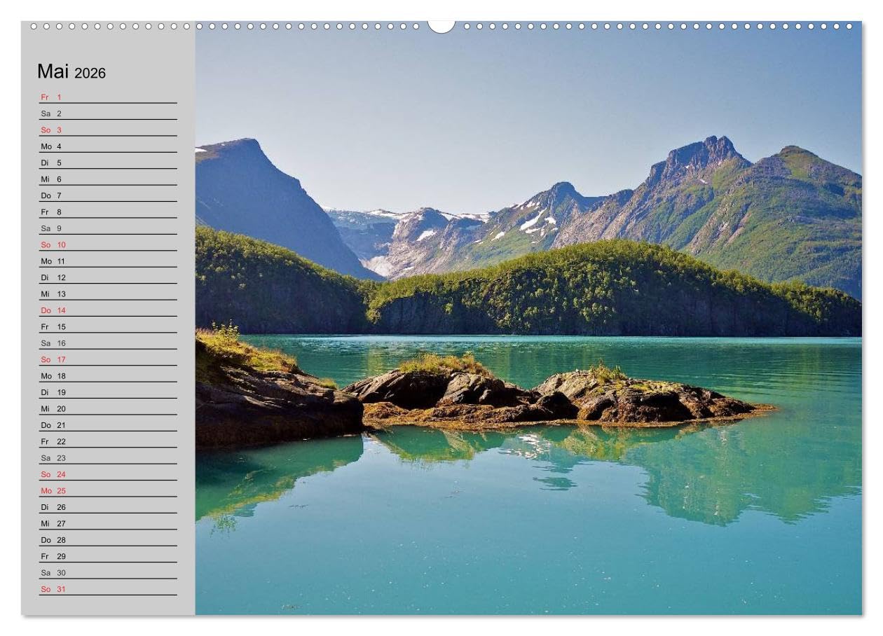 Norwegen. Im Land der Sagen, Mythen und Trolle (hochwertiger Premium Wandkalender 2026 DIN A2 quer), Kunstdruck in Hochglanz: Die landschaftliche Schönheit des Königreiches Norwegen (CALVENDO Natur)