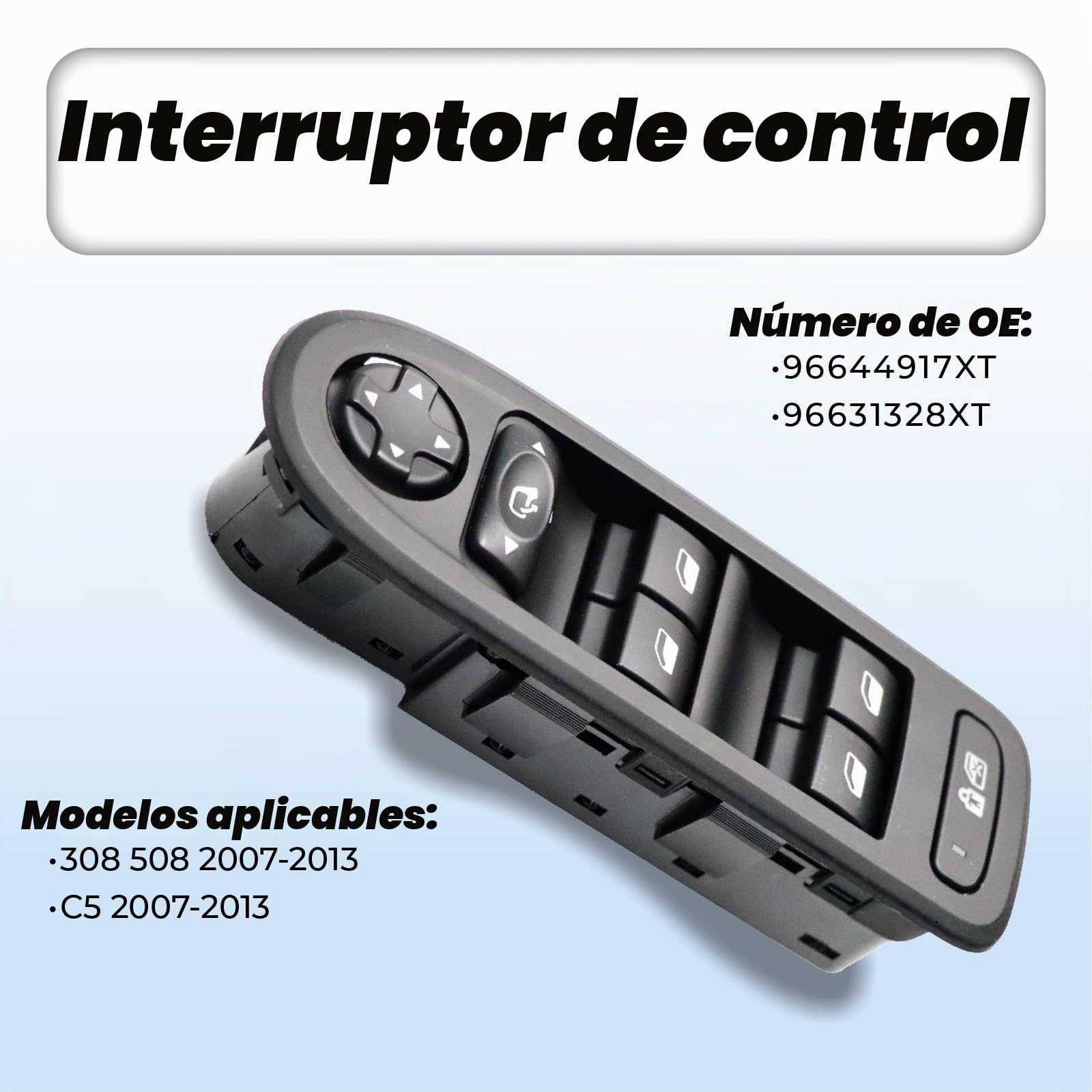 Interruptor de Elevalunas 96644917XT 32 Pines para 308 508 C5 96631328XT con Función de Espejo