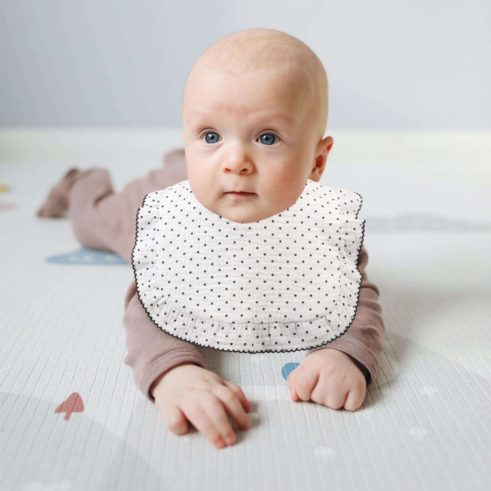 Toddmomy Bavoir Bébé en Coton Blanc, Bavoir Bandana à Bouton-pression