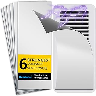 6 Pack Magnetic Air Vent Covers,5.5 Inch X 12 Inch Magnetic Floor Vent Cover for Ceiling Wall and Registers Home HVAC and AC Vents