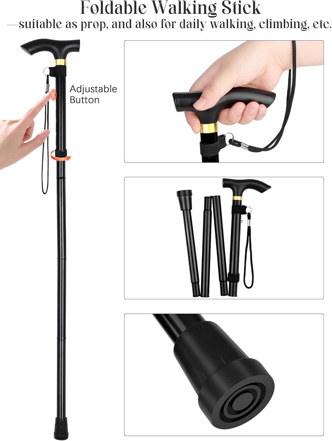 Apoway 100 Days of School 9-Piece Old Lady Wig Costume Set Grandma Dress Up Cap Glasses Cane Pearl Necklace Bracelet Earrings - Image 5