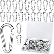 30 Stück Edelstahl Sicherheitsschnallen, 4 x 40mm KarabinerhakenSchlüsselhalter, Mini Karabiner mit Federschloss Aufbewahrungsbox für Haustiere, Angeln, Bergsteigen, Wandern, Rucksack, Camping