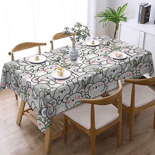 Aimeryup Cute Gray Koala Table Cloth Rectangle Table,Waterproof Tablecloth Rectangle Table Cloth Tablecloths for 6 Foot Rectangle Tables manteles de