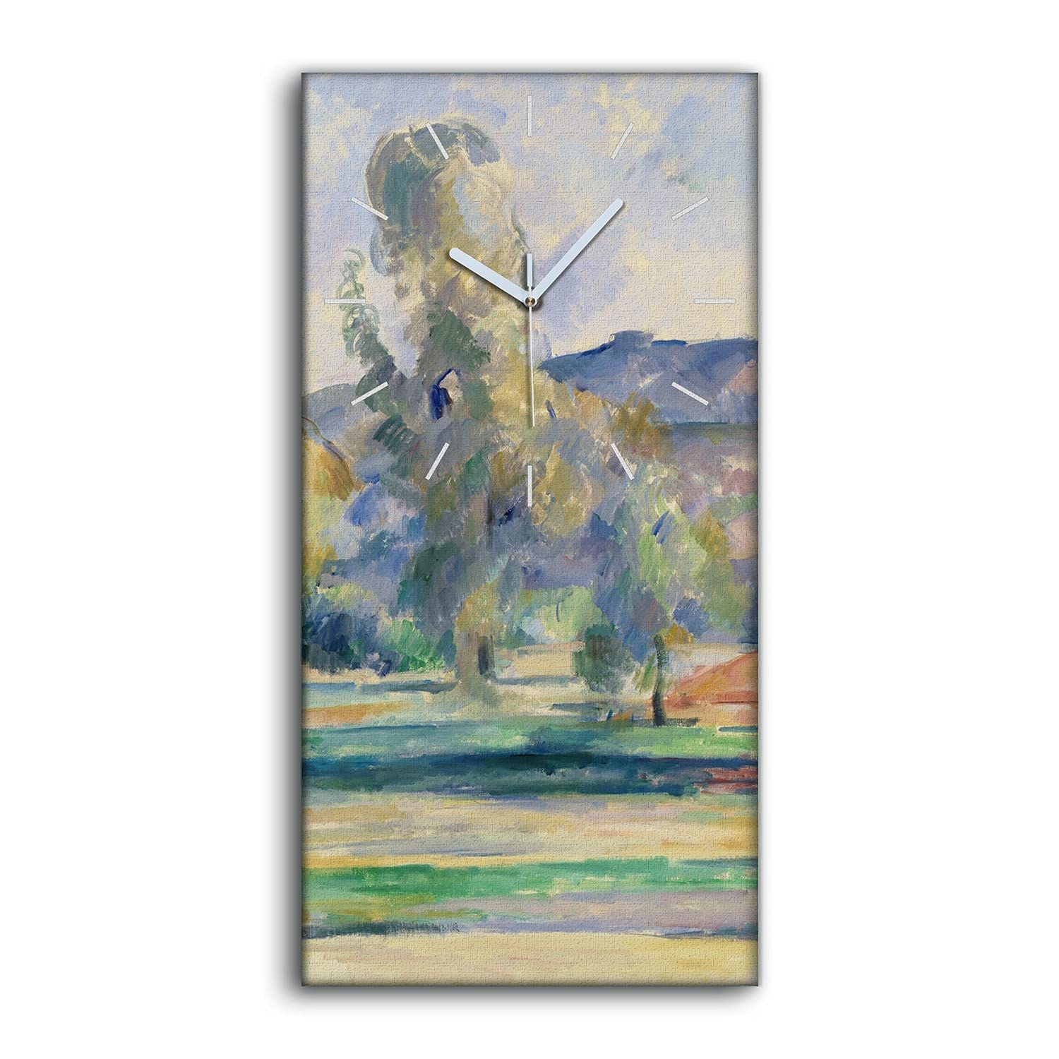 Horloge sur toile 30x60cm paysage d'automne salon