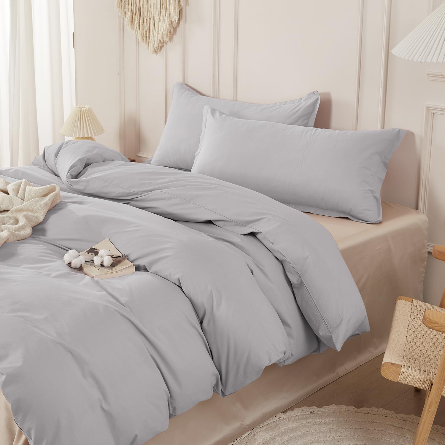SAPHREAS 100% Washed Cotton Duvet Cover Queen