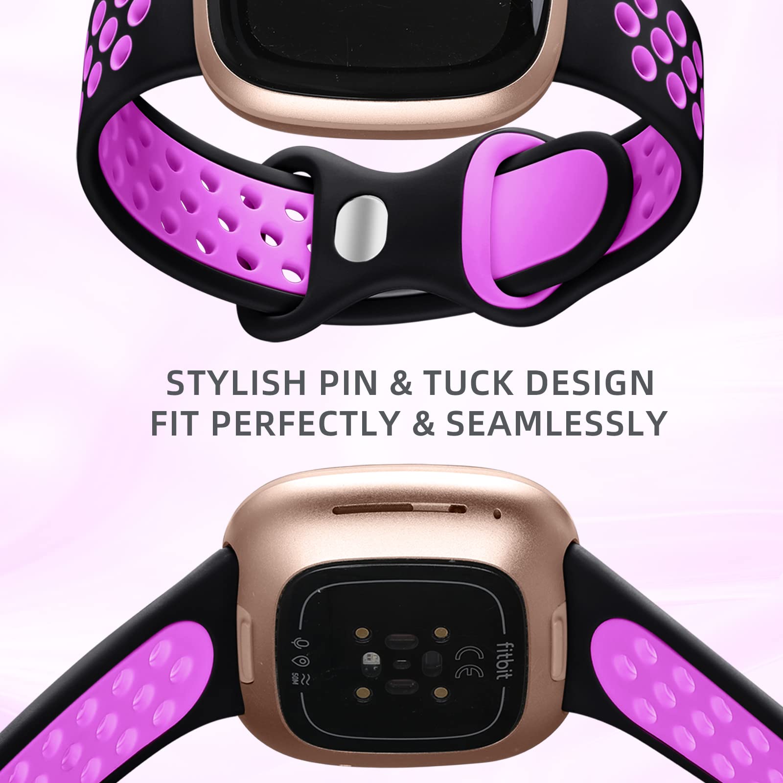 Maledan Cute Sport Band Compatible For Fitbit Versa 3/ Versa 4/ Fitbit  Sense/Sense Bands Women Men