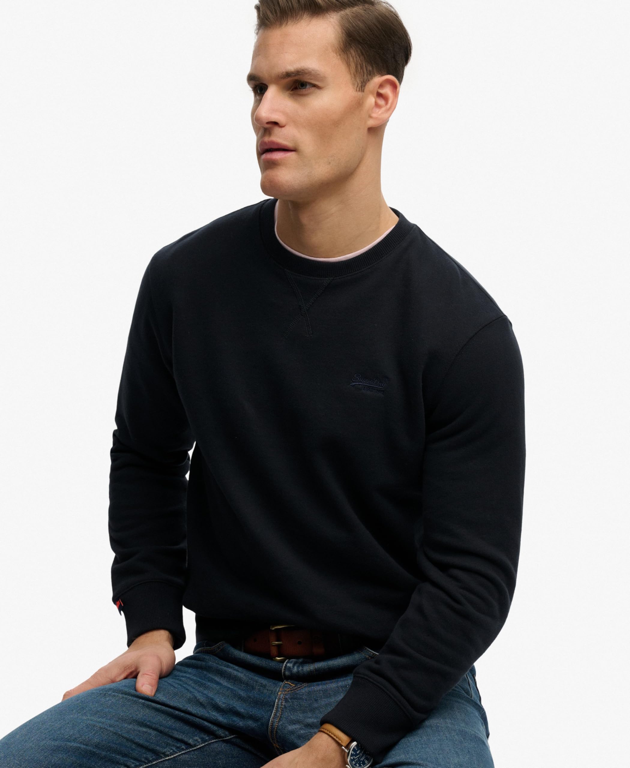 Superdry Felpa girocollo da uomo con logo Essential