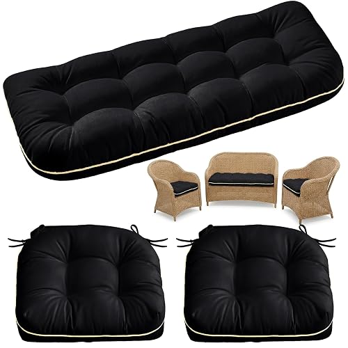 1 MIDDLE ONE Wicker Chair Cushions 3 Pieces Set for