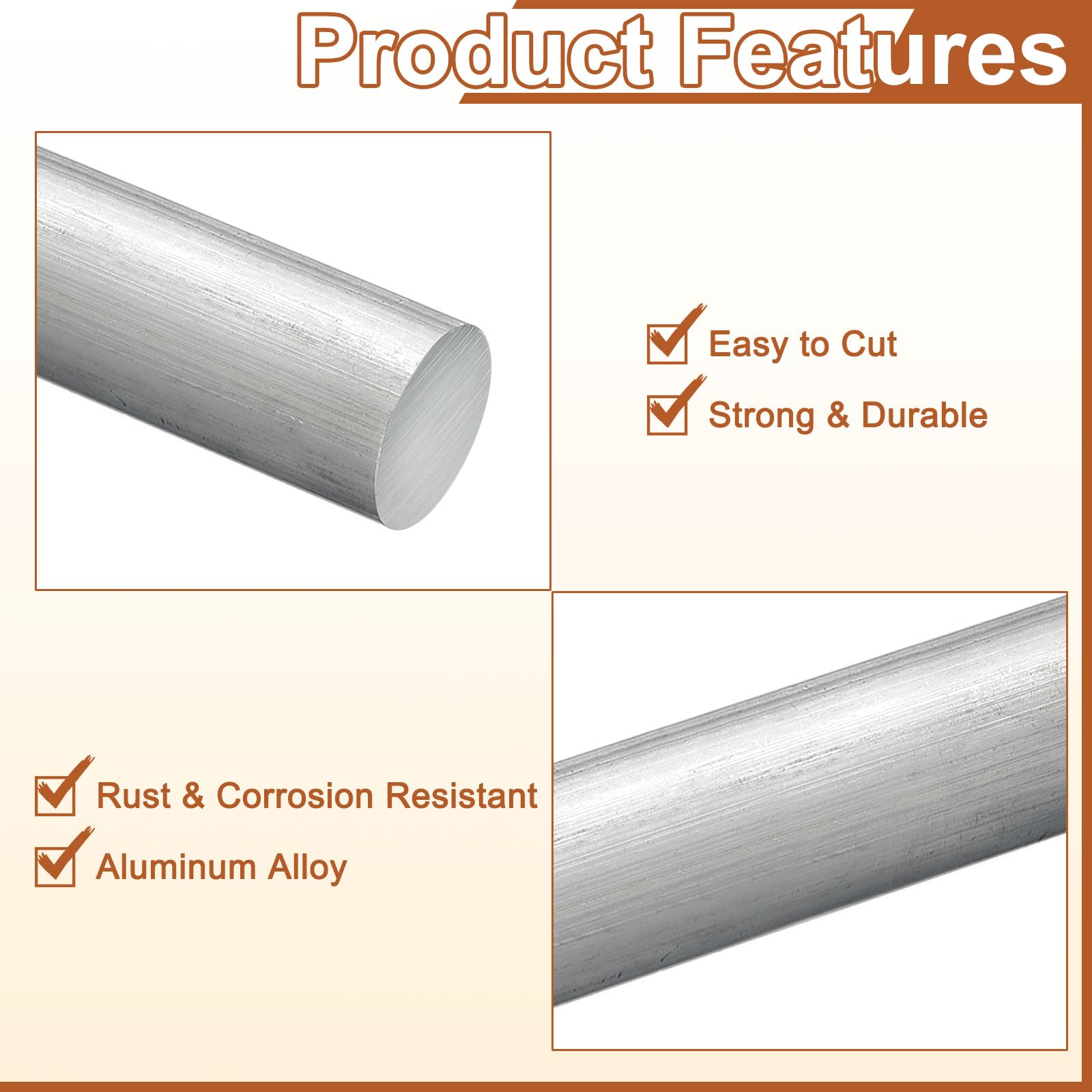 QUARKZMAN 1 3/4"(45mm) Dia Tige Ronde En Aluminium, 8"(203mm) Longueur 7075 Tige Ronde En Aluminium Plein Barreau De Tour Pour Industrie Construction DIY Artisanat