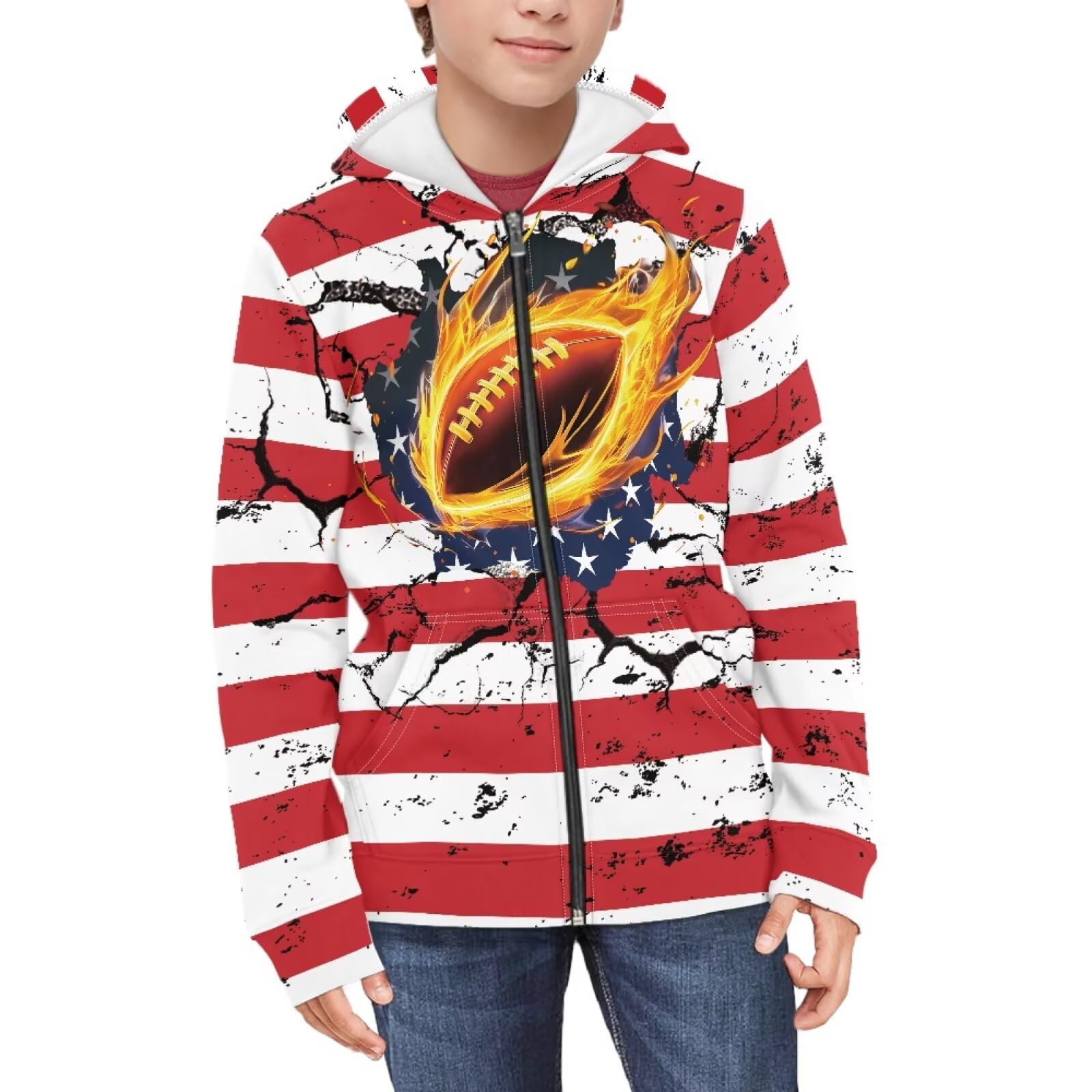 Coloranimal Unisex Girls Boys Long Sleeve Casual Hoodies &amp; Sweatshirts Tops Kids Zip Up Jacket Coat Age 6-16 Year