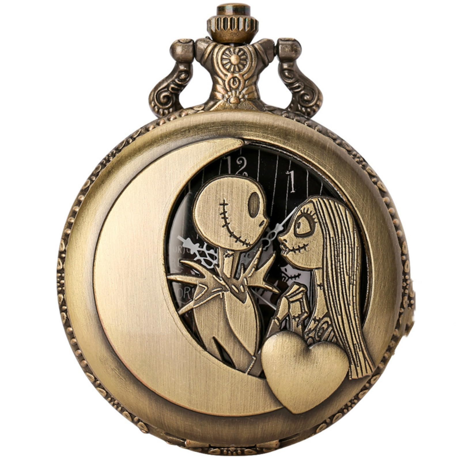 orologio da tasca, Orologio da tasca con movimento al quarzo, orologio parete coppia scheletrata cava, for uomo e donna