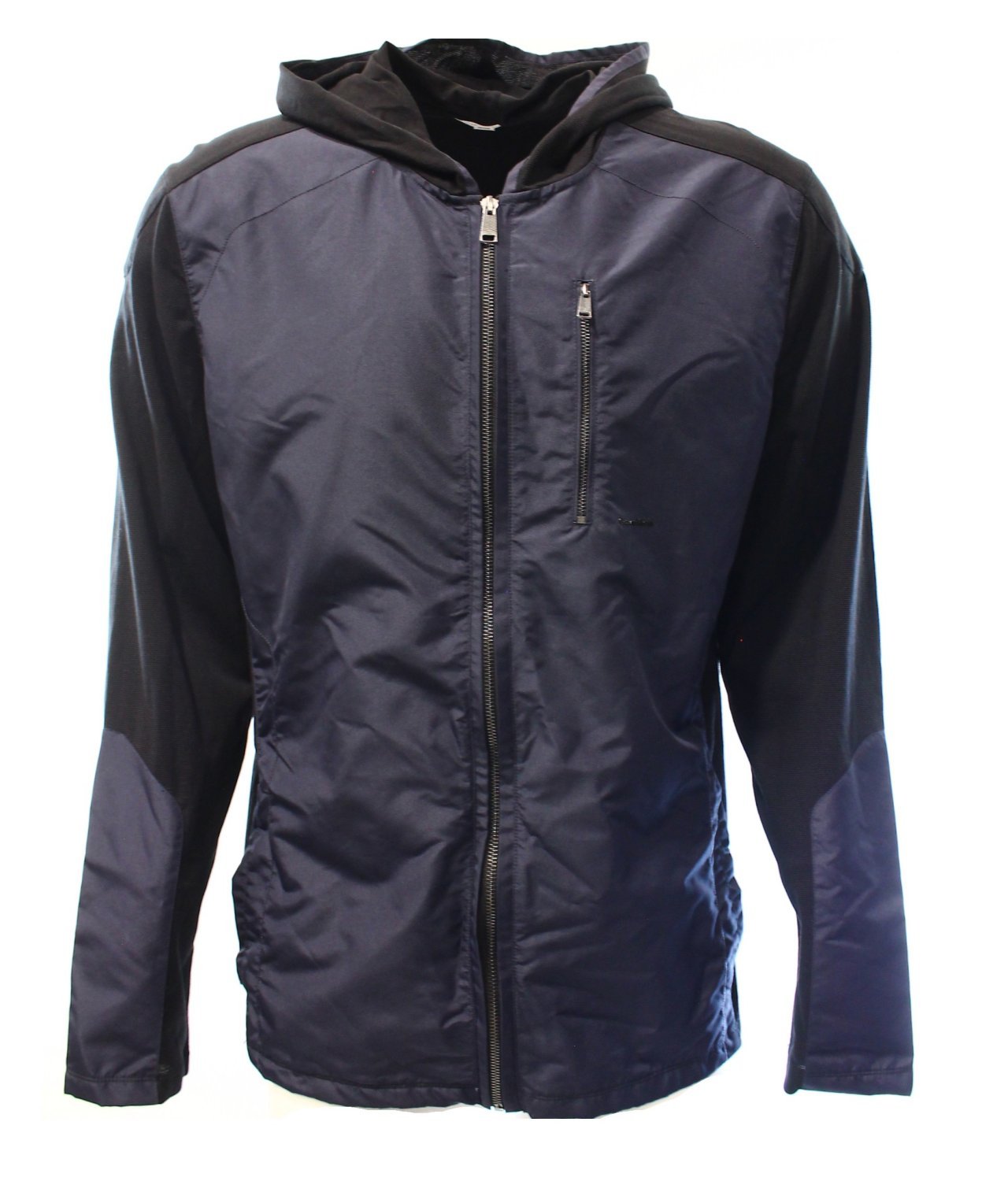 Calvin Klein Men's Mixed Media Hoodie Full-Zip Sweatshirt