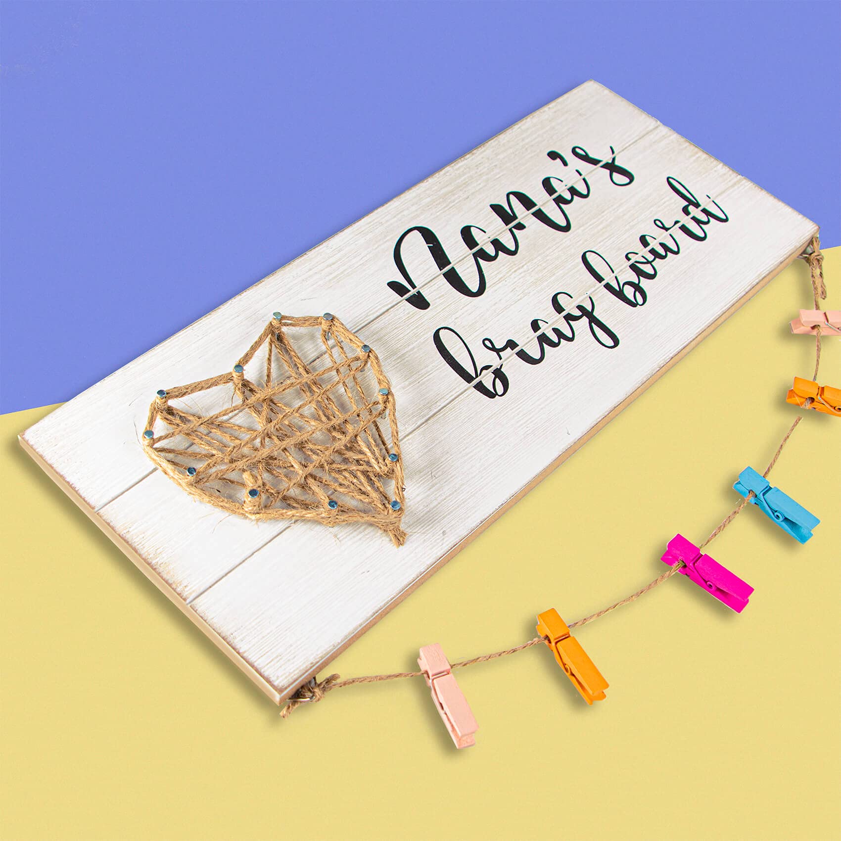 VILIGHT Nana’s Brag Board - Christmas Gifts for Grandma from Granddaughter and Grandson - Granny Picture Frame Photo Holder with Clips