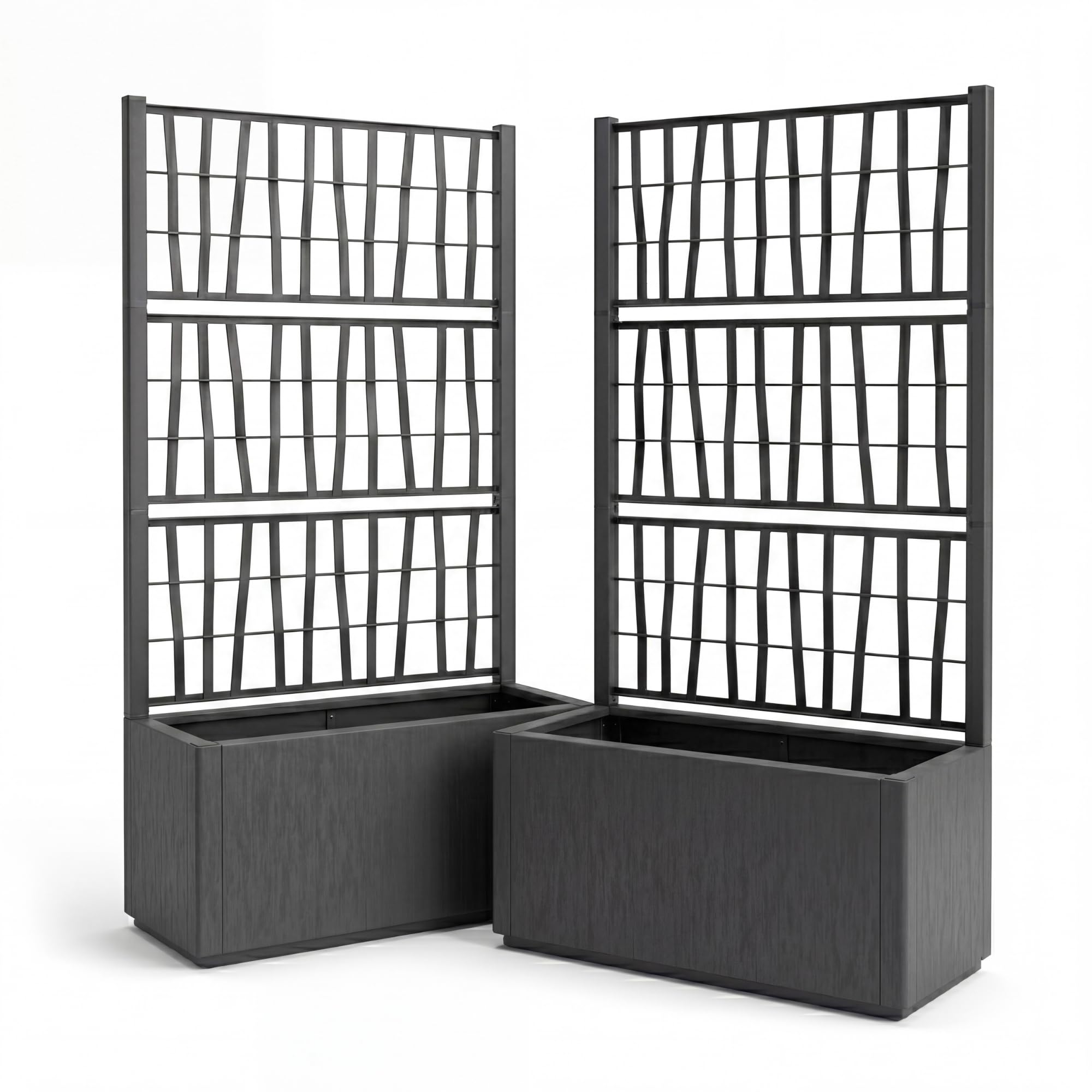 BigDean 2X Blumenkasten mit Rankgitter Pflanzkasten 80x36x 140 cm hoch | Made in Europa