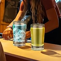 Vista 5 de Bokon 12 vasos de cerveza, vasos pequeños de jugo, vasos de té helado, vasos de base pesada, vasos de vidrio transparente a granel para agua