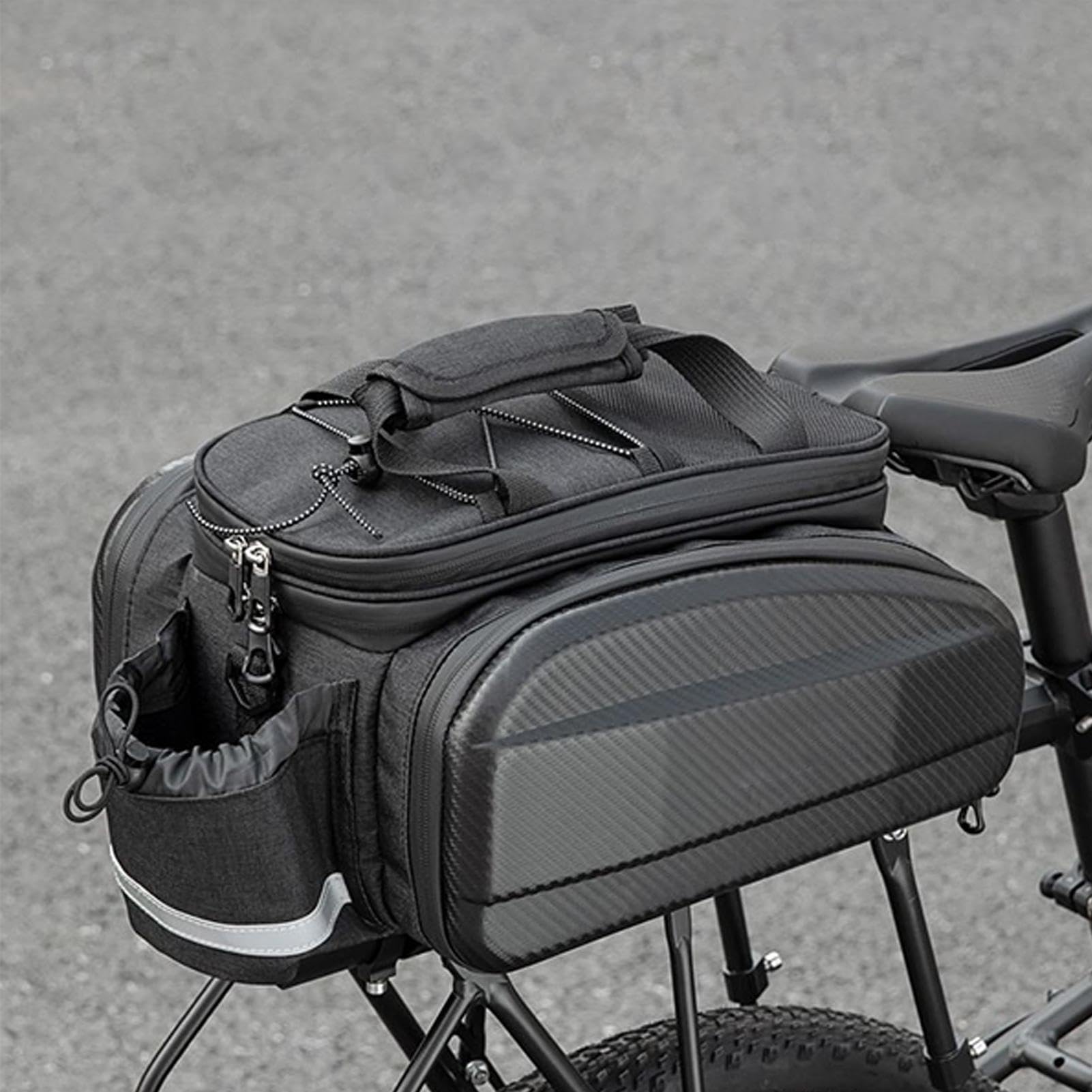 Borsa Portapacchi per Bici Strisce Riflettenti Espandibili | Borsa Laterale Portaoggetti Impermeabile Leggero Sgancio Rapido Outdoor Ciclismo Pendolarismo Viaggio
