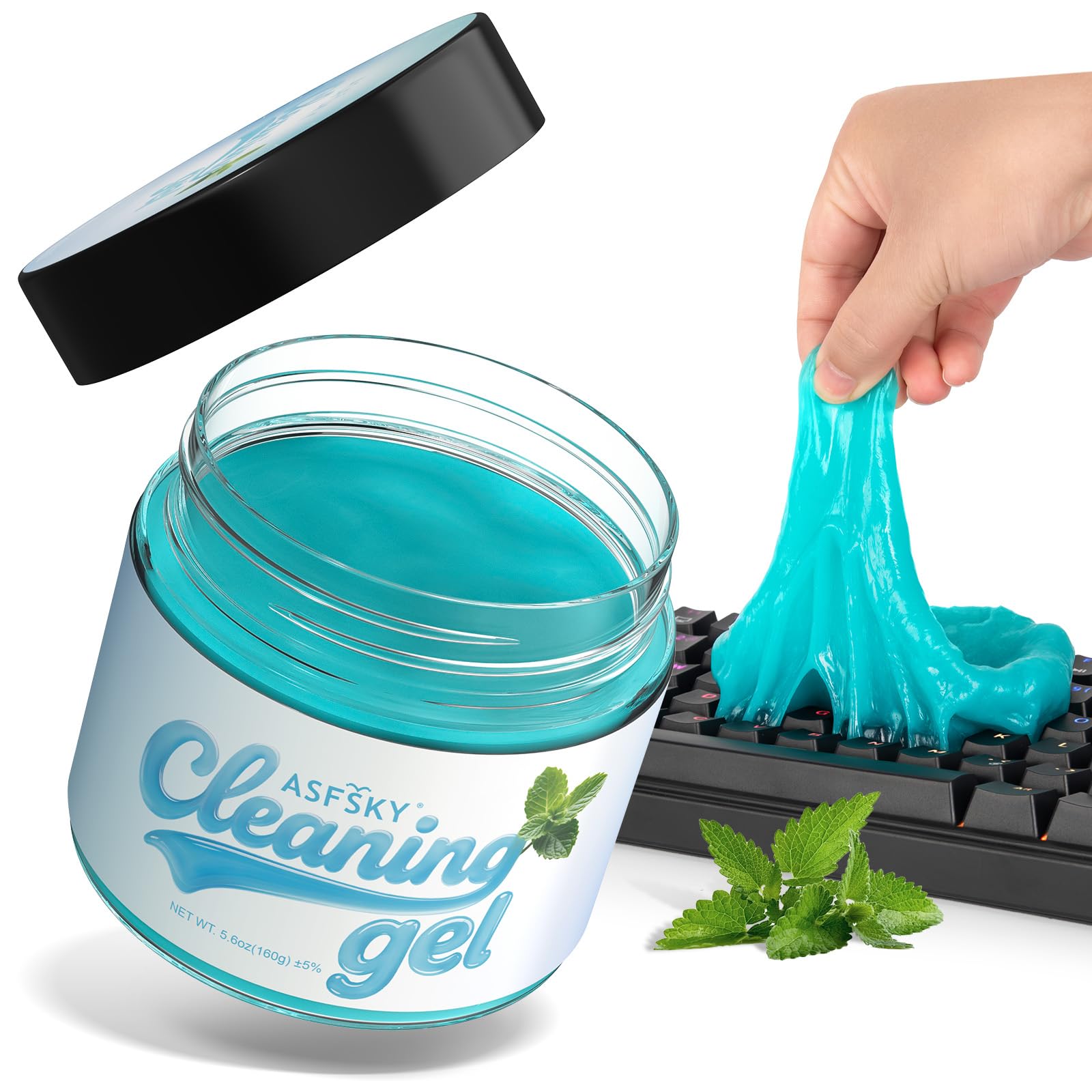 ASFSKY Tastatur Reinigungsgel Auto Reinigungsgel für den Innenraum Auto Schleim Reiniger Auto Zubehör Innenraum Cleaning Gel Universeller für Laptop, Drucker, Kameras (Himmelblau)