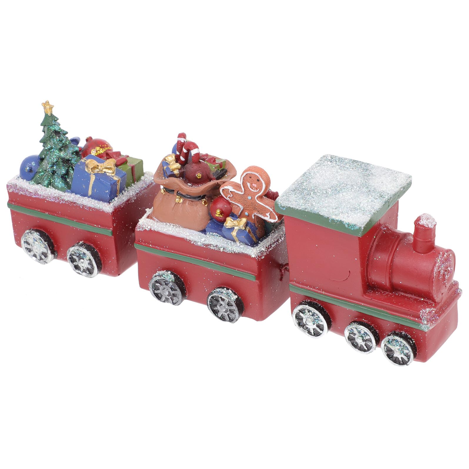 Ornement de train de Noël artisanat d'art en résine durable