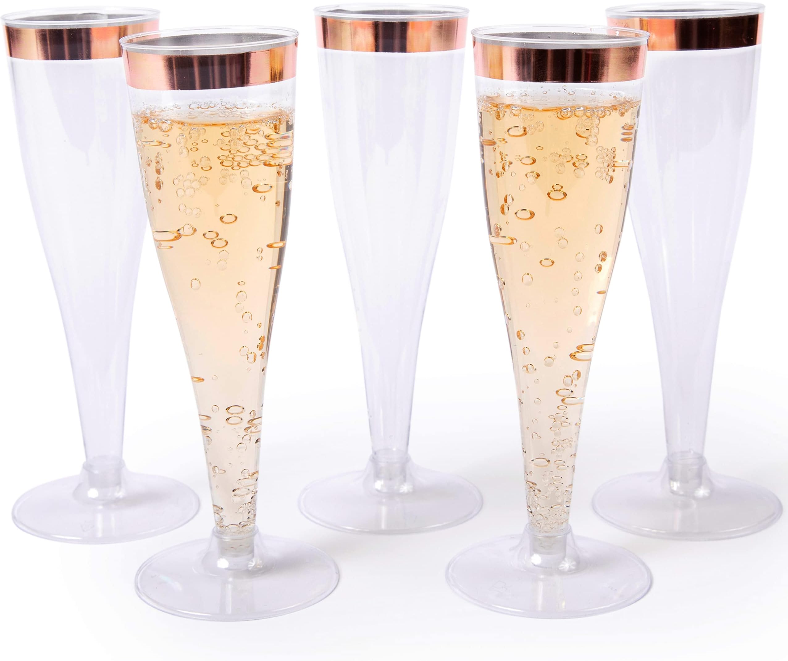 Amazon.com: MR.FOAM Disposable Champagne Flutes,6PC Rose Gold Glitter ...