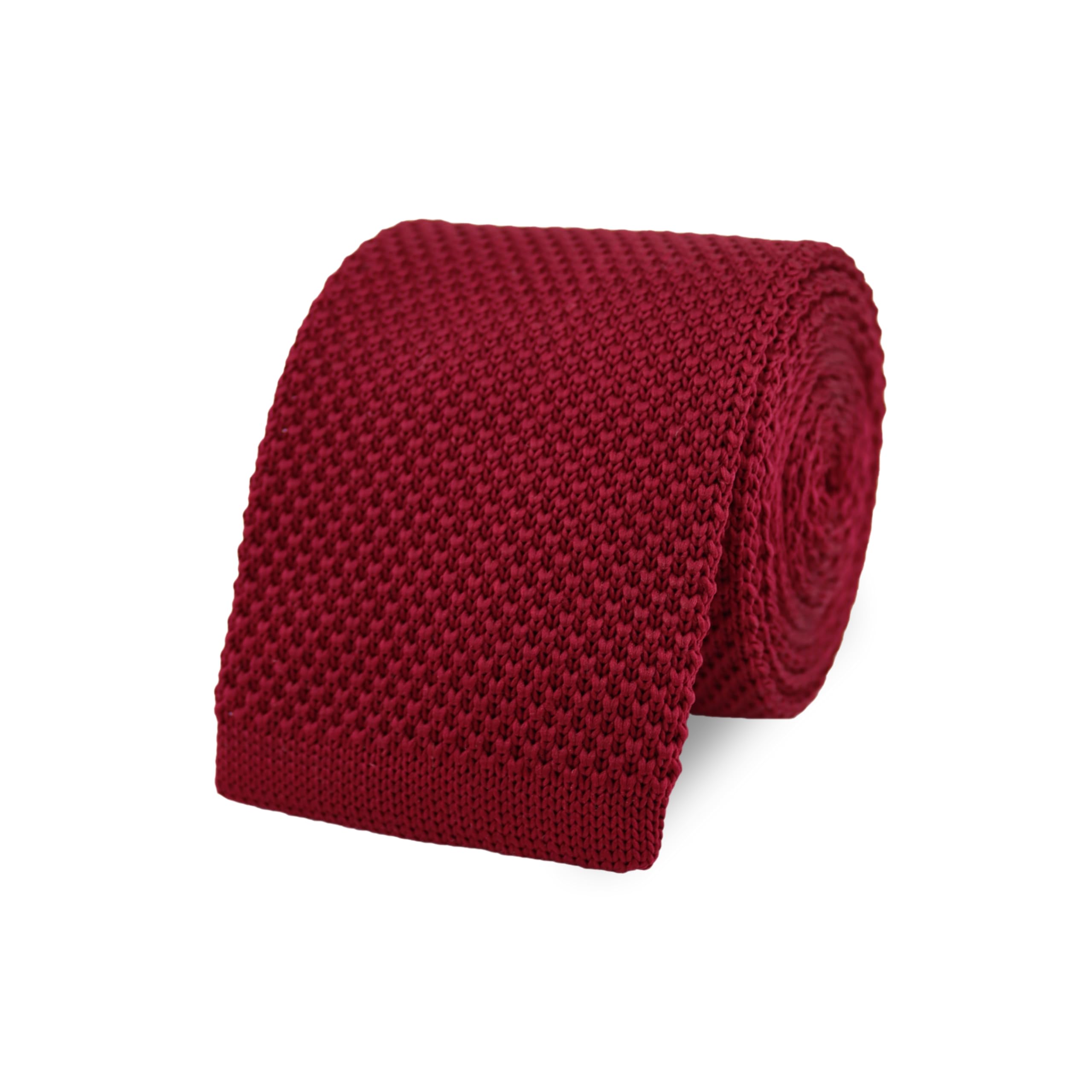 The Gents Lab Red 100% Polyester Square End Knitted Neck Tie (Red)