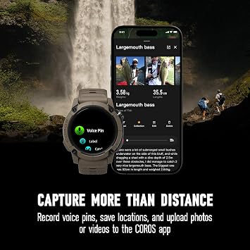 COROS NOMAD Running Watch GPS Clock 22 Days Continuous Operation Adventure Note Function Turn-by-Turn Navigation Voice Memo Road Name Global Map 3D Map Flyover Workout Video Guide 5ATM Waterproof