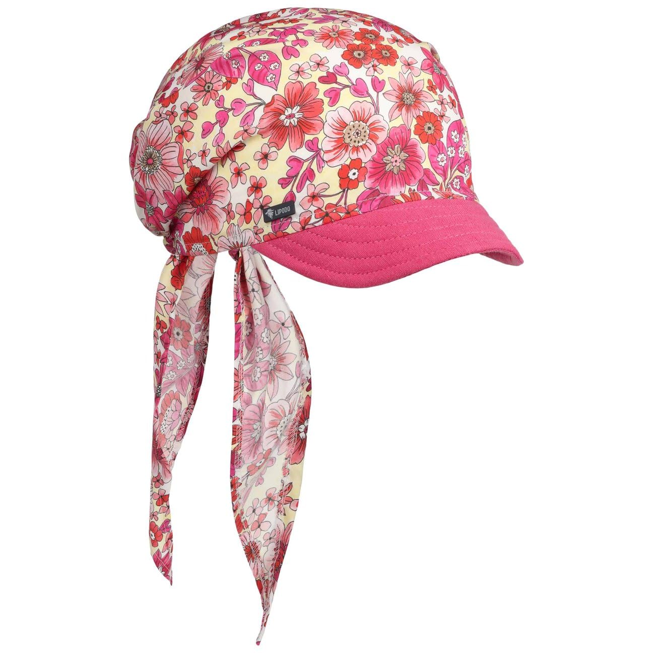 Lipodo Malvik Bandana Cap Schirmmütze geblümt mehrfarbig Made in Italy Damen Frühling Sommer