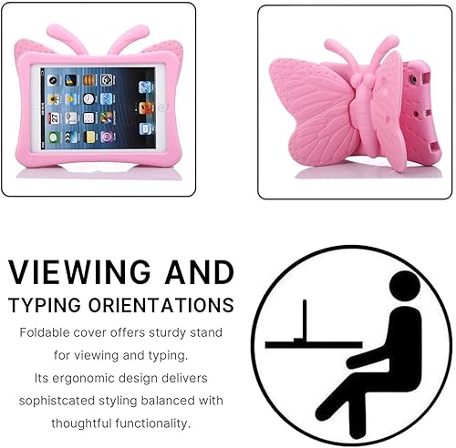 Miniatura 4 de Funda 3D de mariposa para iPad 10.2 9 8 7 niños con soporte Lite de espuma EVA a prueba de golpes resistente funda para tableta para niñas niños