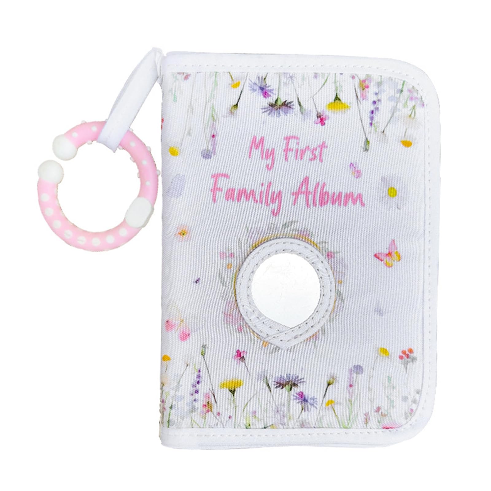Tsophreniq Interactives Baby Memory Book Soft Fabric Photo Keep with Teething Rings Nursery Essential Infant Memory Book with Glasses