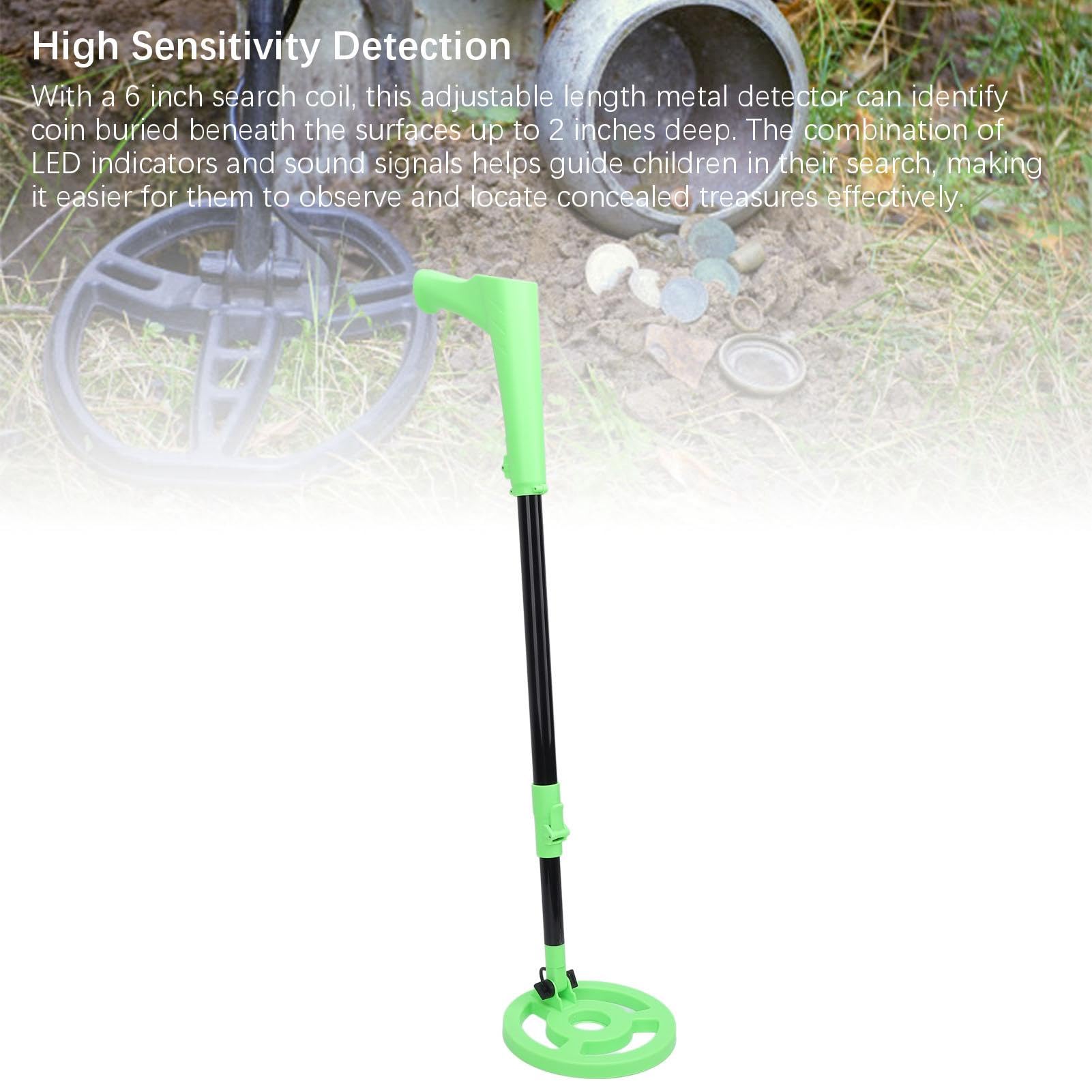 Rilevatore di Metalli Con Bobina da 6 Pollici, Localizzatore di Monete D'Oro Regolabile In Lunghezza da 26 A 37,4 Pollici, Display Lcd, Puntatore Metallico Portatile, per Bambini E Adulti