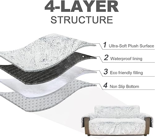 Miniatura 4 de Funda acolchada para sofá y muebles, funda resistente al agua fácil de instalar, protector antideslizante avanzado para niños, perros, gatos (sillón