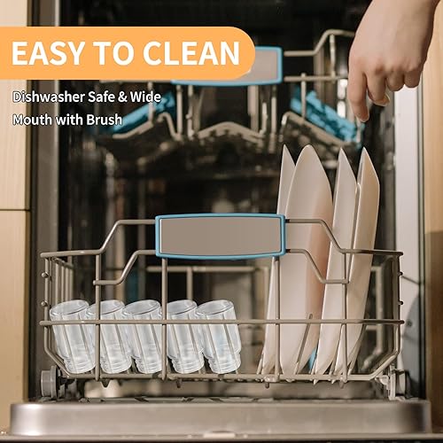 Miniatura 6 de Tarros de vidrio de 2 onzas con tapas, juego de botellas de vidrio para líquidos, jugos, inyección de jengibre, muestra, recipientes pequeños con