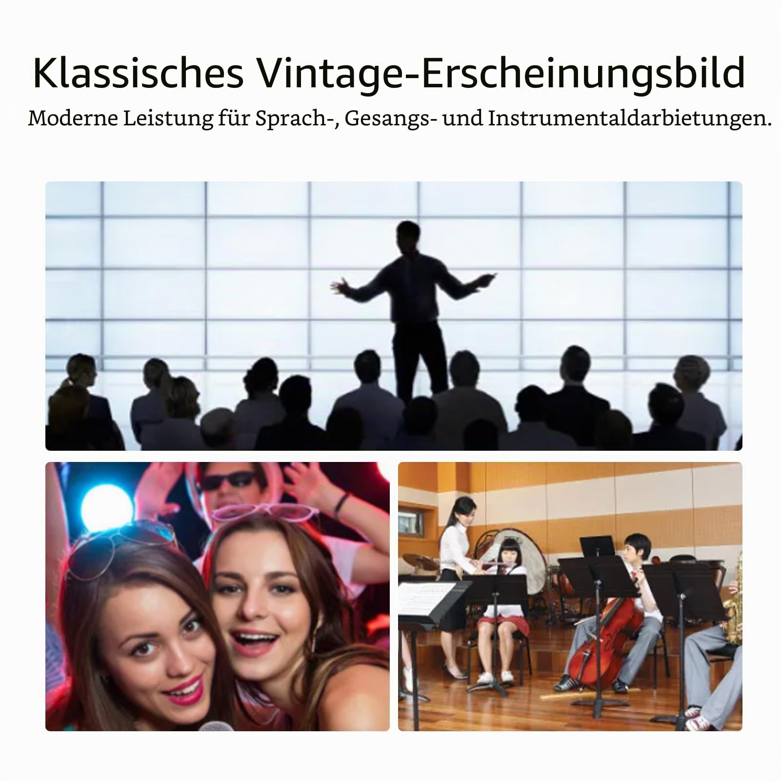 Dynamisches Retro-Gesangsmikrofon, Nierenmikrofon Im Alten Vintage-Stil, Klassisches Mikrofon aus Zinklegierung für KTV, Live-Auftritte, Studioaufnahmen, Podcasts,