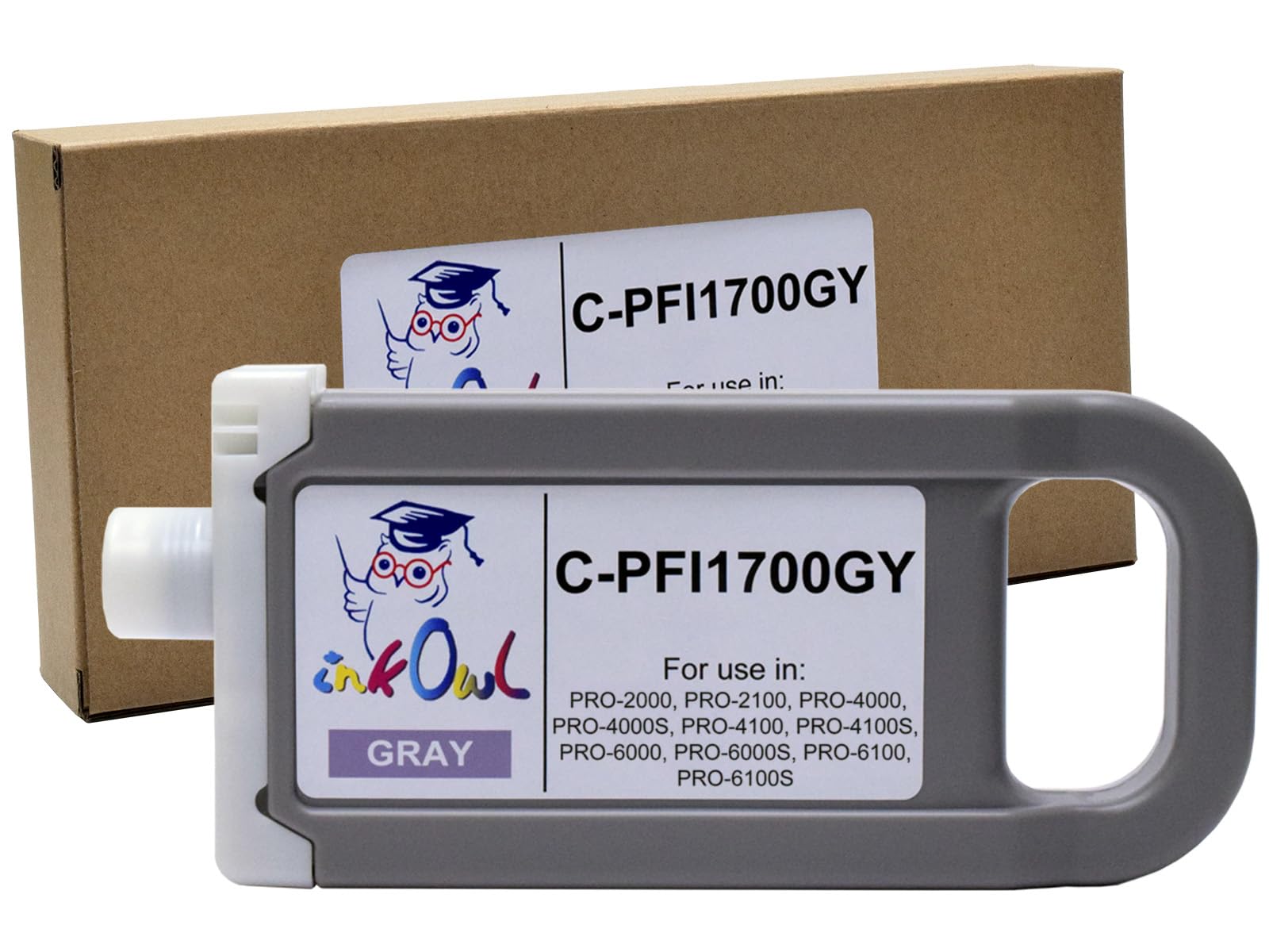 InkOwl Compatible Ink Cartridge Replacement for Canon PFI-1700GY (700ml, Gray)