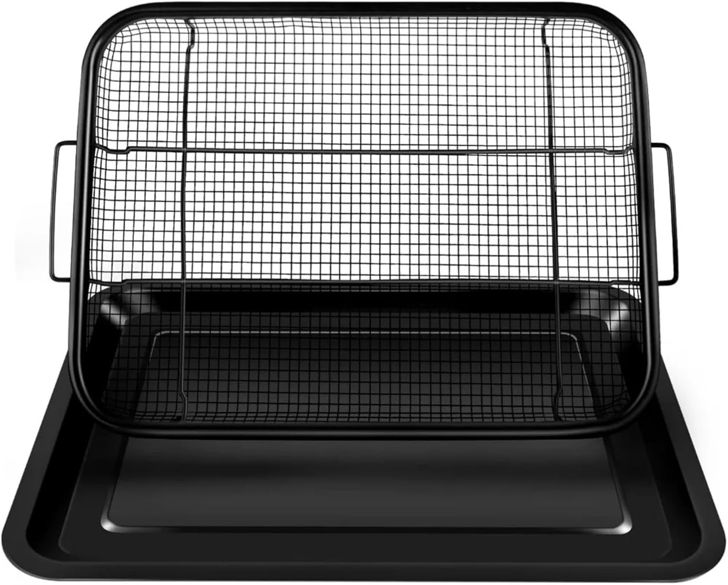 2 In 1 Oven Air Fryer Basket And Tray，Oil Frying Baking Pan Non-stick Chips Dish Grill Mesh Kitchen Bakeware Set