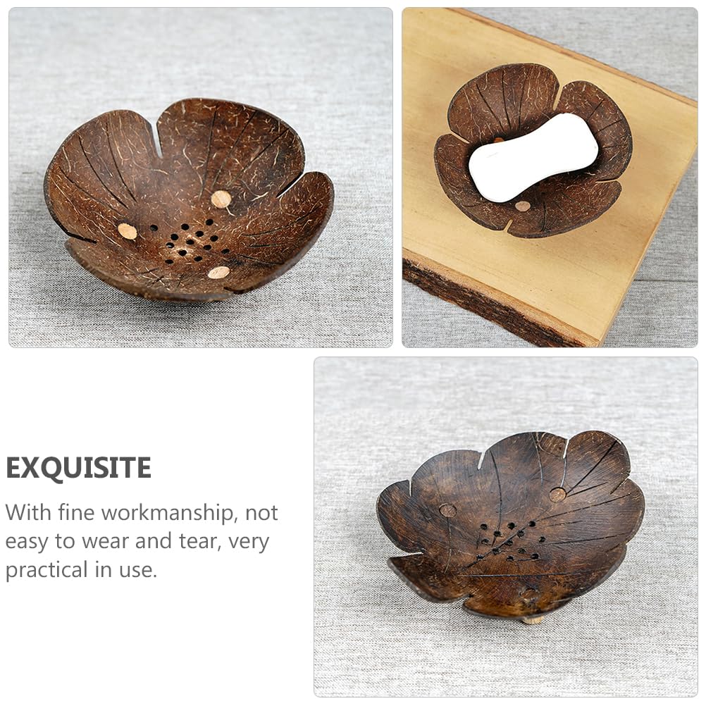 WOFASHPURET 2pcs Coconut Shell Bowls Natural Decorative Candy Snack Bowls Household Soap Drain Plates Unique Storage Dish Nuts Keys Jewelry More