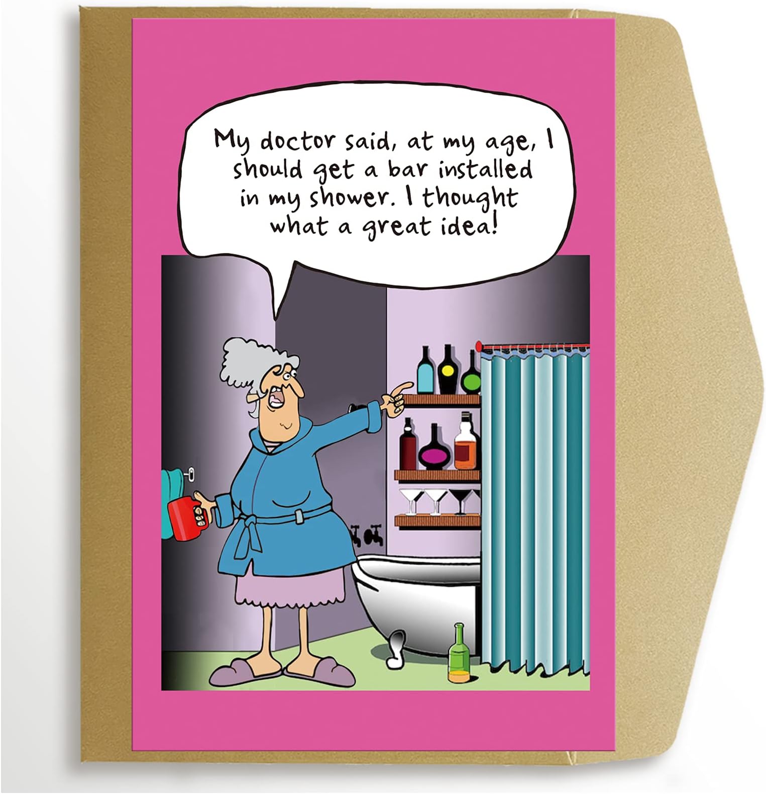 Goroar Funny Birthday Card 50th 60th 70th for Wife, Mom, Auntie, Female Friend, Old Aged Birthday Card