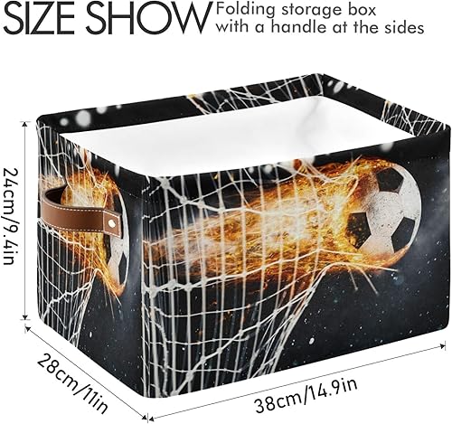 Miniatura 4 de AUUXVA Cesta de almacenamiento clásica de cuadrícula de búfalo a cuadros, caja de almacenamiento de lona duradera plegable para juguetes, cesta