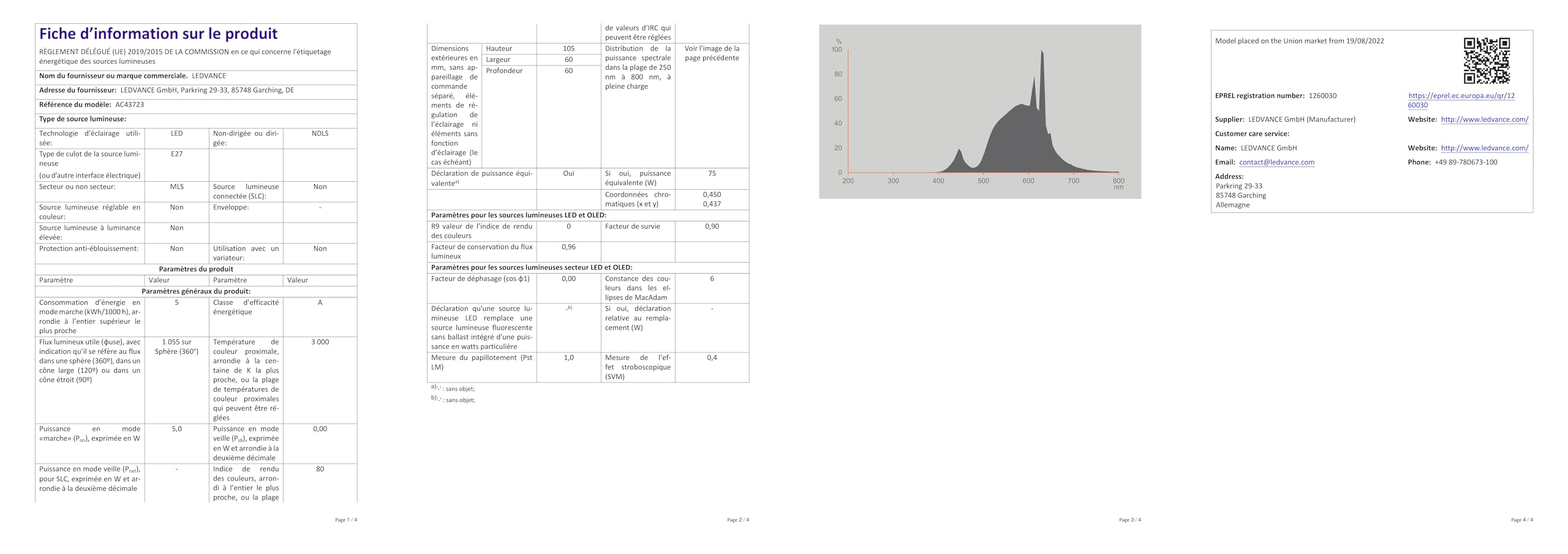 OSRAM Led a Risparmio Energetico, Lampadina a Filamento, E27, Bianco Caldo, 3000K, 5 Watt, Sostituisce La Lampadina da 75W, Efficiente E a Risparmio Energetico, Confezione da 6