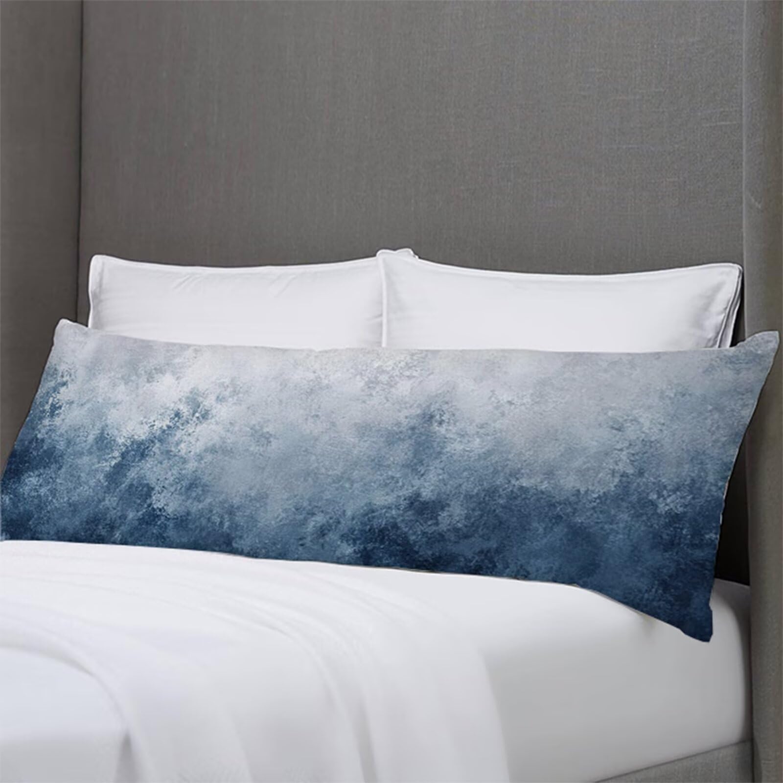 Seitenschläferkissen Bezug 50 x 150 cm Einfach Kissenbezug Blau Muster Side Sleeper Pillow Case, Doppelseitig Drucken Samt Body Pillow Langes Kissen Seitenschläfer Schwangerschafts kissen B1-625