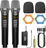 YGiTK UHF Professzionális Vezeték Nélküli Mikrofonszett - 2x30 Csatornás Kézi Mikrofon, 6-10 Órás Üzemidő, Karaoke, Buli, Esküvő, DJ 1