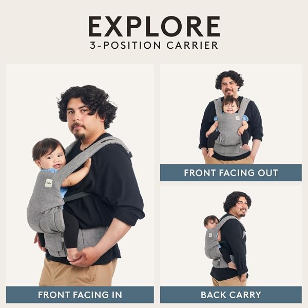 Tula Mesh Explore Baby and Toddler Ergonomic Summer Breathable Baby Carrier Adjustable Baby Carrier from Birth Various Positions Road Facing 7-45lbs Indigo - 2