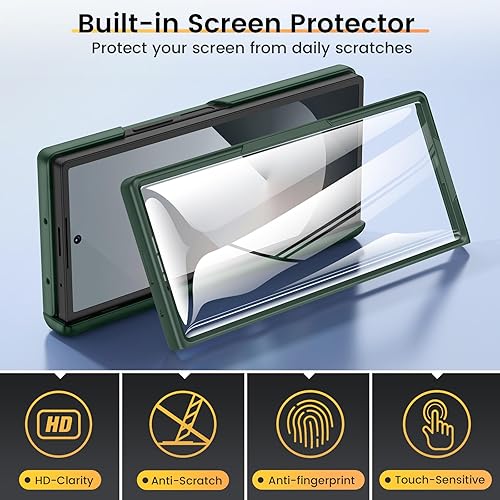 Miniatura 100 de VEGO Funda para Galaxy Z Fold 4 con cubierta de cámara deslizante y funda de protección de bisagra con protector de pantalla Cubierta protectora